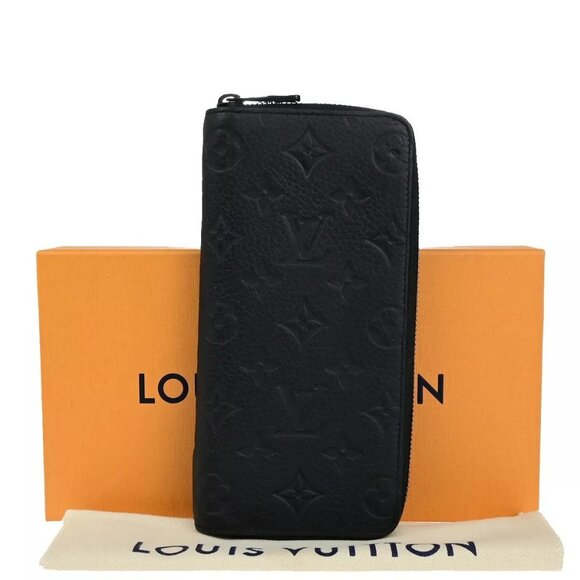 LOUIS VUITTON Zippy Wallet Vertical Wallet Monogram Taurillon BK - Picture 1 of 14